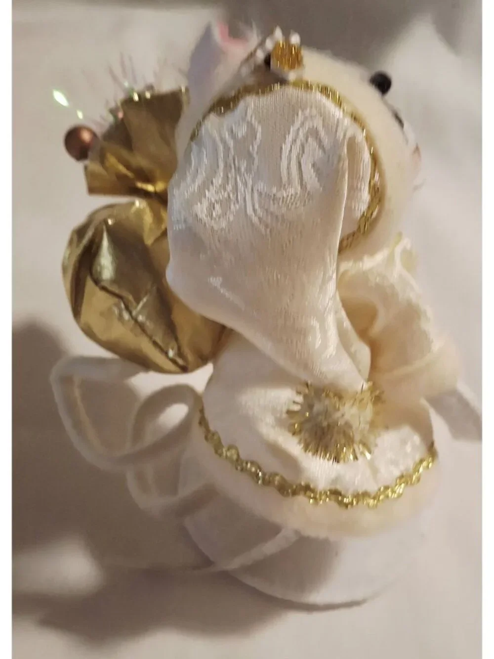 6-Inch Annalee Elegant Santa Mouse Figurine With Gold Accents 2013 Collectable